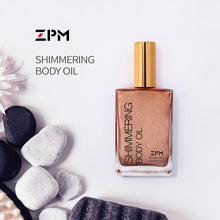 Load image into Gallery viewer, ZPM Rose Gold Shimmering Body Oil丨Illuminizing Natural Dry Oil With Shiny Particles | Leaves The Skin Glowing & Enhances a Golden Tan | Luxurious Feel