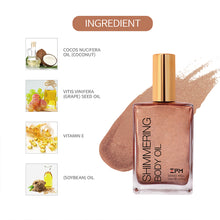 Load image into Gallery viewer, ZPM Rose Gold Shimmering Body Oil丨Illuminizing Natural Dry Oil With Shiny Particles | Leaves The Skin Glowing & Enhances a Golden Tan | Luxurious Feel