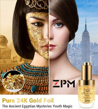 Load image into Gallery viewer, 24K Gold Anti Aging Face Serum Moisturizer Enriched with Vitamin C Serum, Hyaluronic Acid, Vitamin E Cream for Day and Night Wrinkle Reduction, Re-Activate Skin Youth (1FL.OZ)
