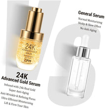 Load image into Gallery viewer, 24K Gold Anti Aging Face Serum Moisturizer Enriched with Vitamin C Serum, Hyaluronic Acid, Vitamin E Cream for Day and Night Wrinkle Reduction, Re-Activate Skin Youth (1FL.OZ)
