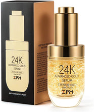 Load image into Gallery viewer, 24K Gold Anti Aging Face Serum Moisturizer Enriched with Vitamin C Serum, Hyaluronic Acid, Vitamin E Cream for Day and Night Wrinkle Reduction, Re-Activate Skin Youth (1FL.OZ)
